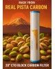 Wellon 20” CTO Block Carbon Filter | Real Pistachio-Based Activated Carbon | Removes Chlorine, Taste & Odor | Compatible With 20" Slim Housing | High Flow Rate | NSF Certified Media